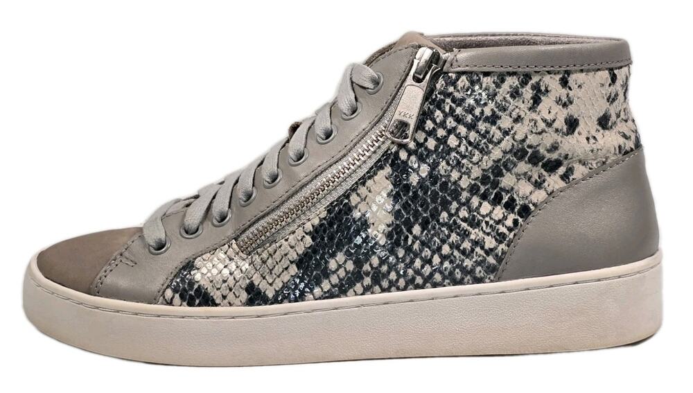 VIONIC Splendid Torri Hightop Sneaker Gray Snakeskin Pattern Zip Side Size 6.5